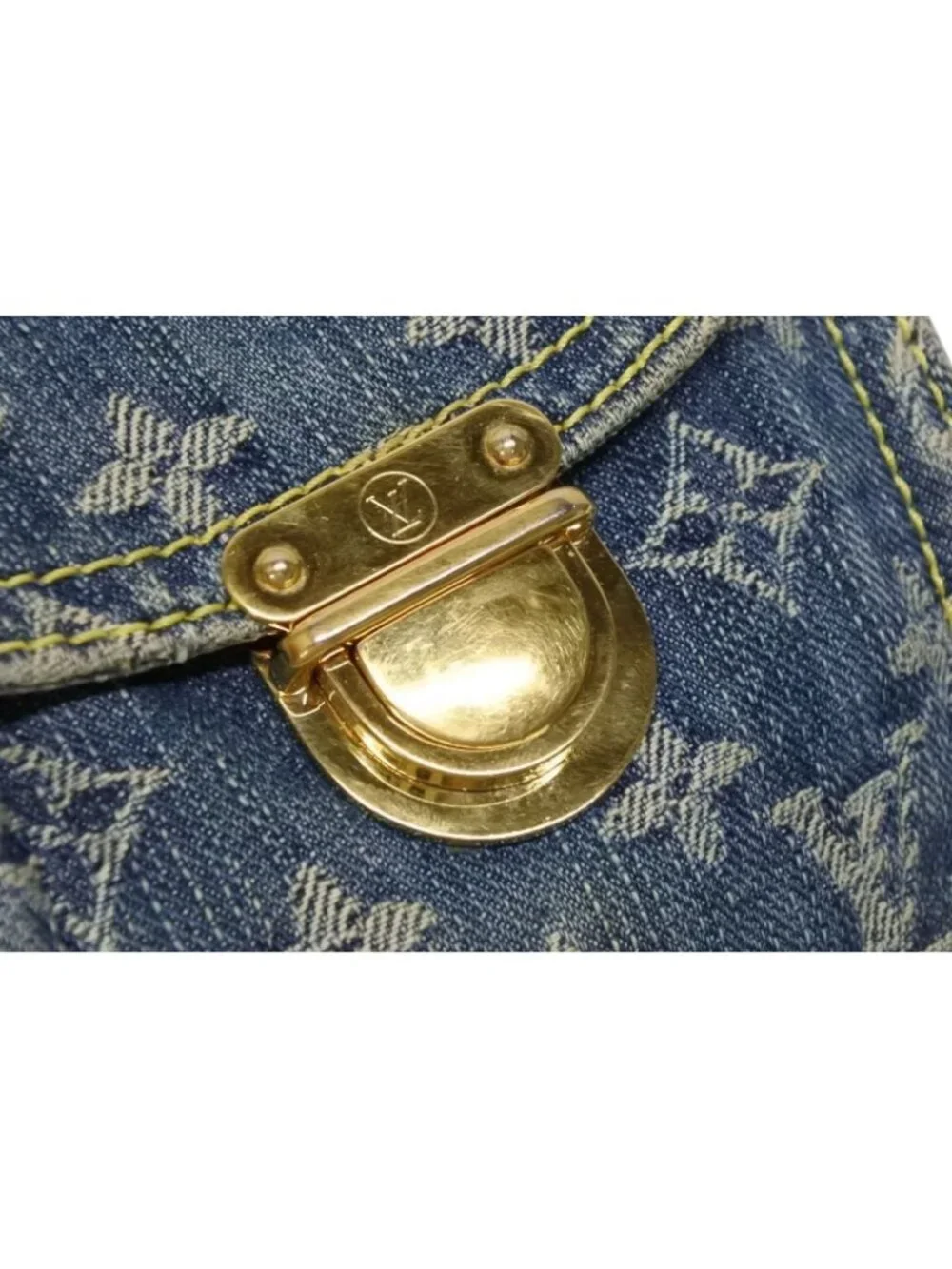 Louis Vuitton Camera Bag Monogram Denim Indigo Blue Gold